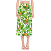 Aloha Hawaiian Pineapple Pattern Print Side Slit Midi Skirt