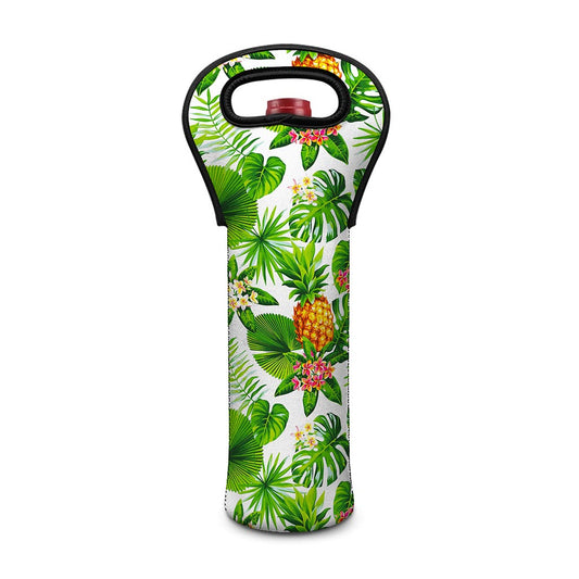 Aloha Hawaiian Pineapple Pattern Print Single Neoprene Wine Tote
