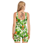 Aloha Hawaiian Pineapple Pattern Print Sleeveless One Piece Swimsuit