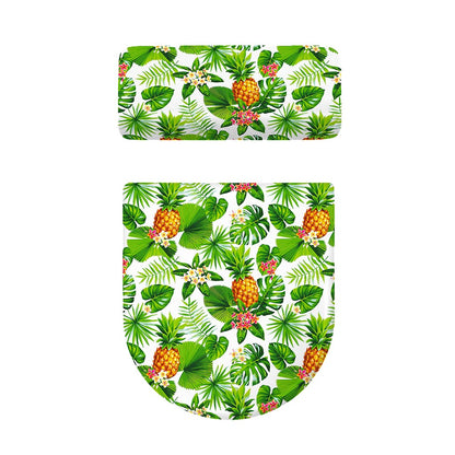 Aloha Hawaiian Pineapple Pattern Print Toilet Lid And Tank Cover Set