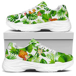 Aloha Hawaiian Pineapple Pattern Print White Chunky Shoes