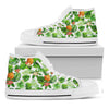 Aloha Hawaiian Pineapple Pattern Print White High Top Sneakers