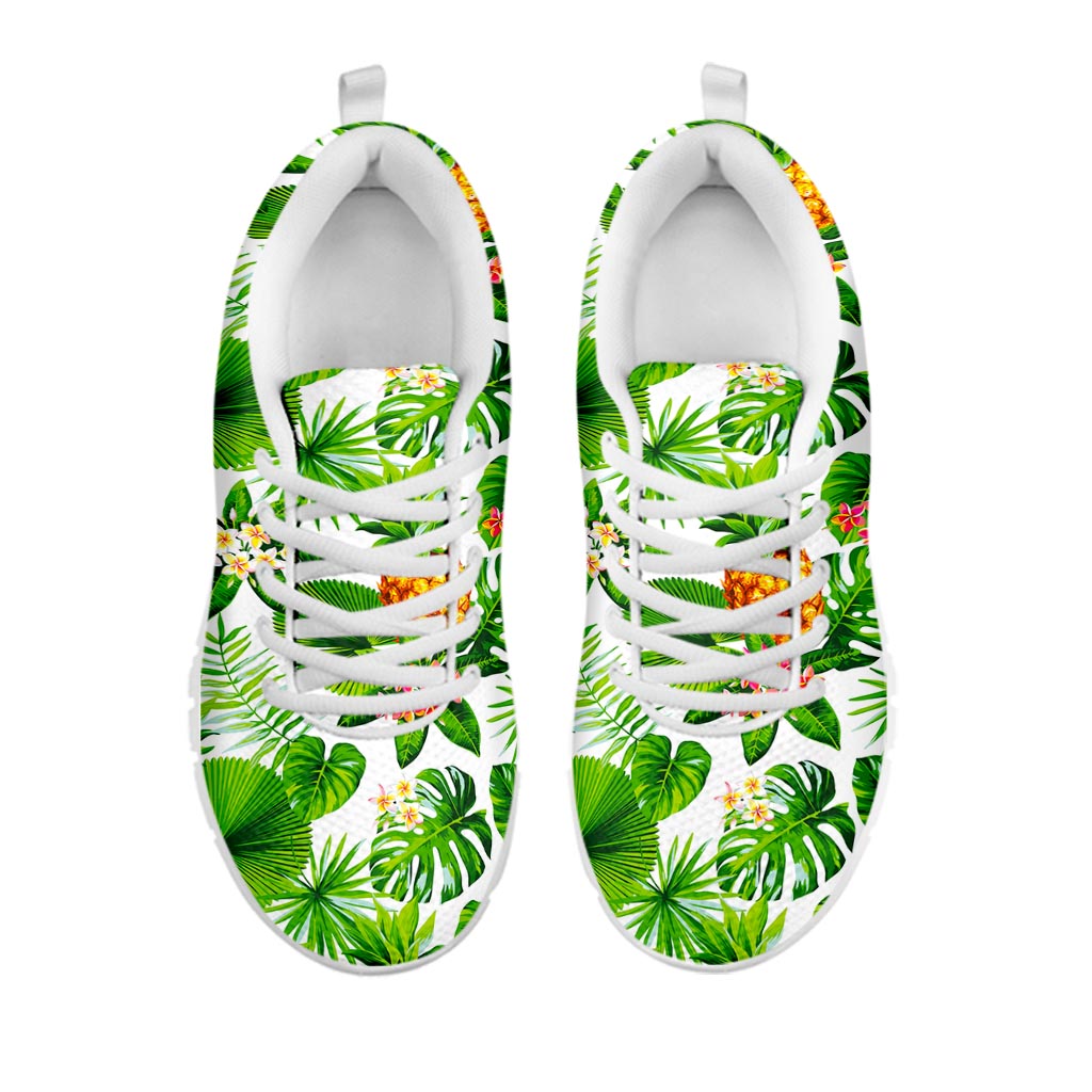 Aloha Hawaiian Pineapple Pattern Print White Running Shoes