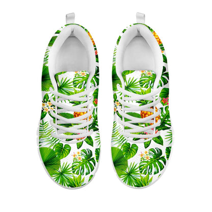 Aloha Hawaiian Pineapple Pattern Print White Running Shoes