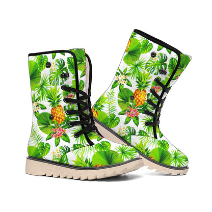 Aloha Hawaiian Pineapple Pattern Print Winter Boots