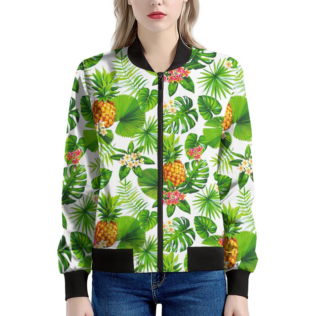 Aloha Hawaiian Pineapple Pattern Print Women's Bomber Jacket