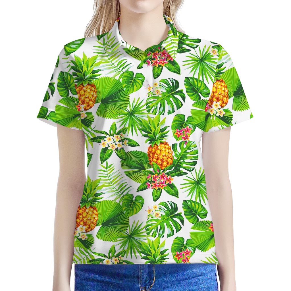 Aloha Hawaiian Pineapple Pattern Print Women's Polo Shirt
