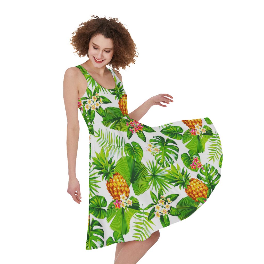 Aloha Hawaiian Pineapple Pattern Print Women's Sleeveless Dress