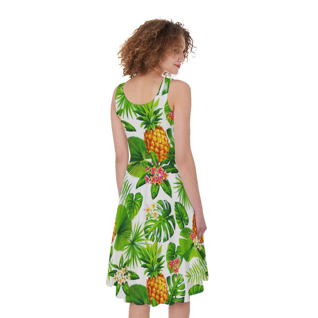 Aloha Hawaiian Pineapple Pattern Print Women's Sleeveless Dress