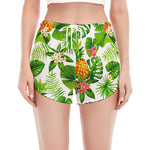 Aloha Hawaiian Pineapple Pattern Print Women's Split Running Shorts