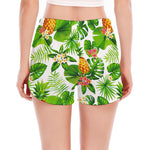 Aloha Hawaiian Pineapple Pattern Print Women's Split Running Shorts