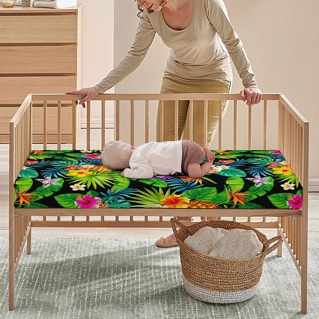Aloha Hawaiian Tropical Pattern Print Baby Crib Sheet