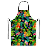 Aloha Hawaiian Tropical Pattern Print Bib Apron With Pocket