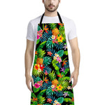 Aloha Hawaiian Tropical Pattern Print Bib Apron With Pocket