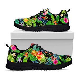 Aloha Hawaiian Tropical Pattern Print Black Running Shoes