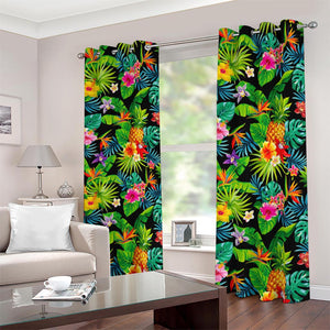 Aloha Hawaiian Tropical Pattern Print Blackout Grommet Curtains