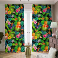 Aloha Hawaiian Tropical Pattern Print Dimout Pencil Pleat Curtains