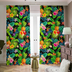 Aloha Hawaiian Tropical Pattern Print Blackout Pencil Pleat Curtains