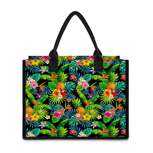 Aloha Hawaiian Tropical Pattern Print Canvas Tote Bag