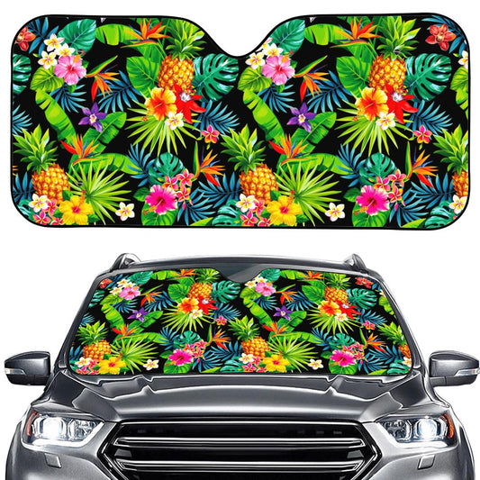 Aloha Hawaiian Tropical Pattern Print Car Windshield Sun Shade