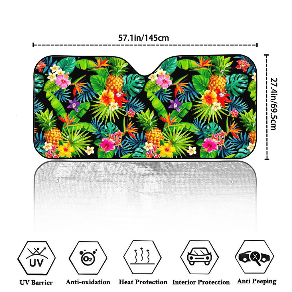 Aloha Hawaiian Tropical Pattern Print Car Windshield Sun Shade