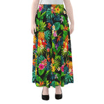 Aloha Hawaiian Tropical Pattern Print Chiffon Maxi Skirt