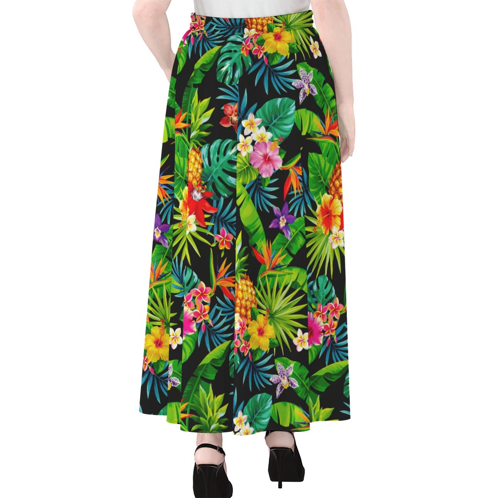 Aloha Hawaiian Tropical Pattern Print Chiffon Maxi Skirt