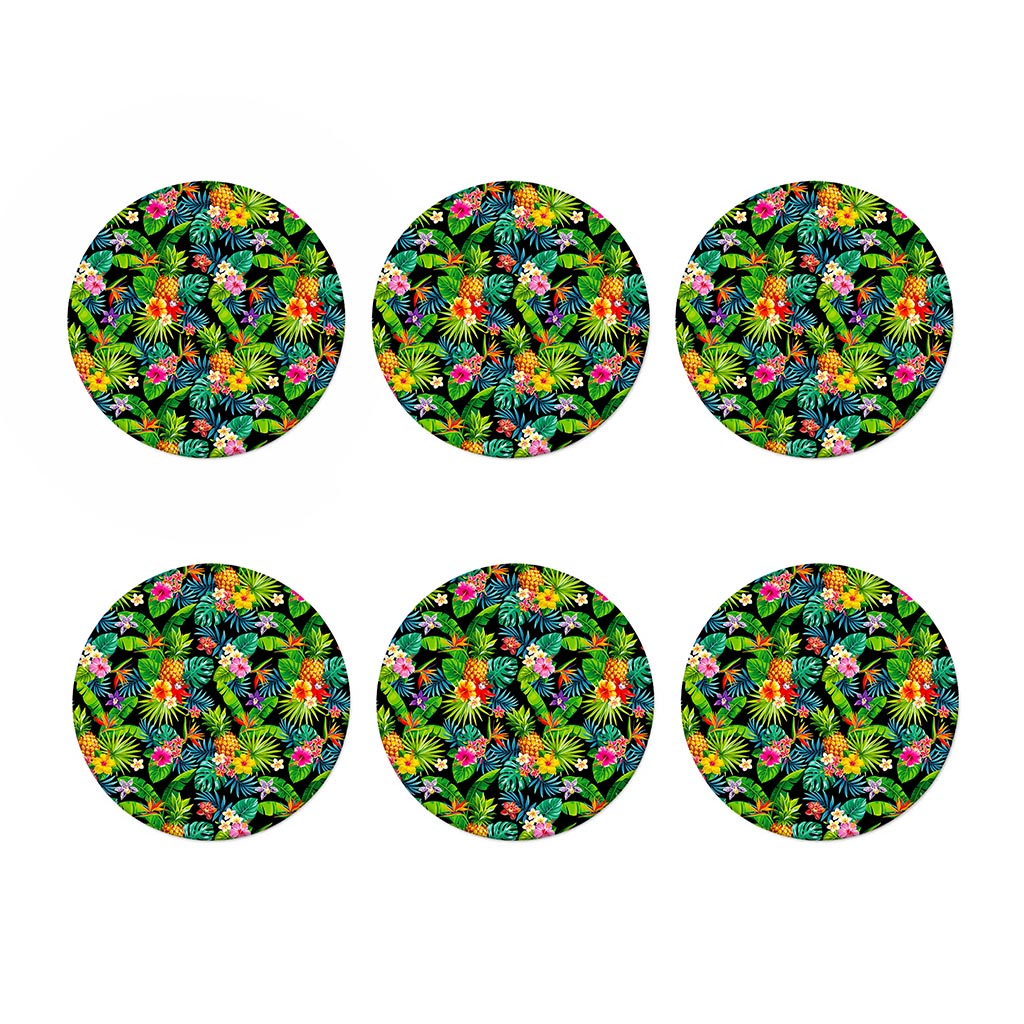 Aloha Hawaiian Tropical Pattern Print Coaster Set