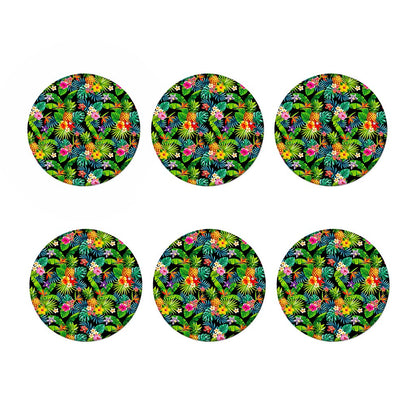 Aloha Hawaiian Tropical Pattern Print Coaster Set