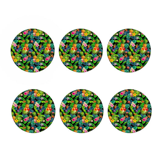 Aloha Hawaiian Tropical Pattern Print Coaster Set