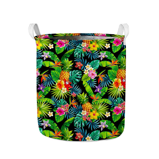 Aloha Hawaiian Tropical Pattern Print Collapsible Laundry Basket