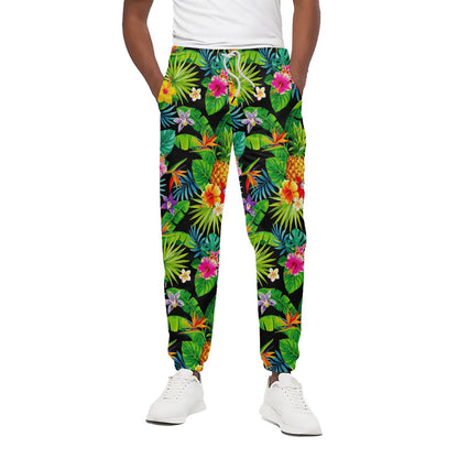 Aloha Hawaiian Tropical Pattern Print Cotton Pants
