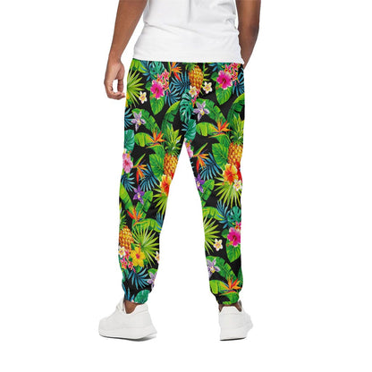 Aloha Hawaiian Tropical Pattern Print Cotton Pants