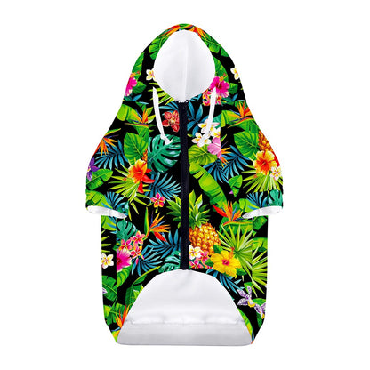 Aloha Hawaiian Tropical Pattern Print Dog Zip Up Hoodie