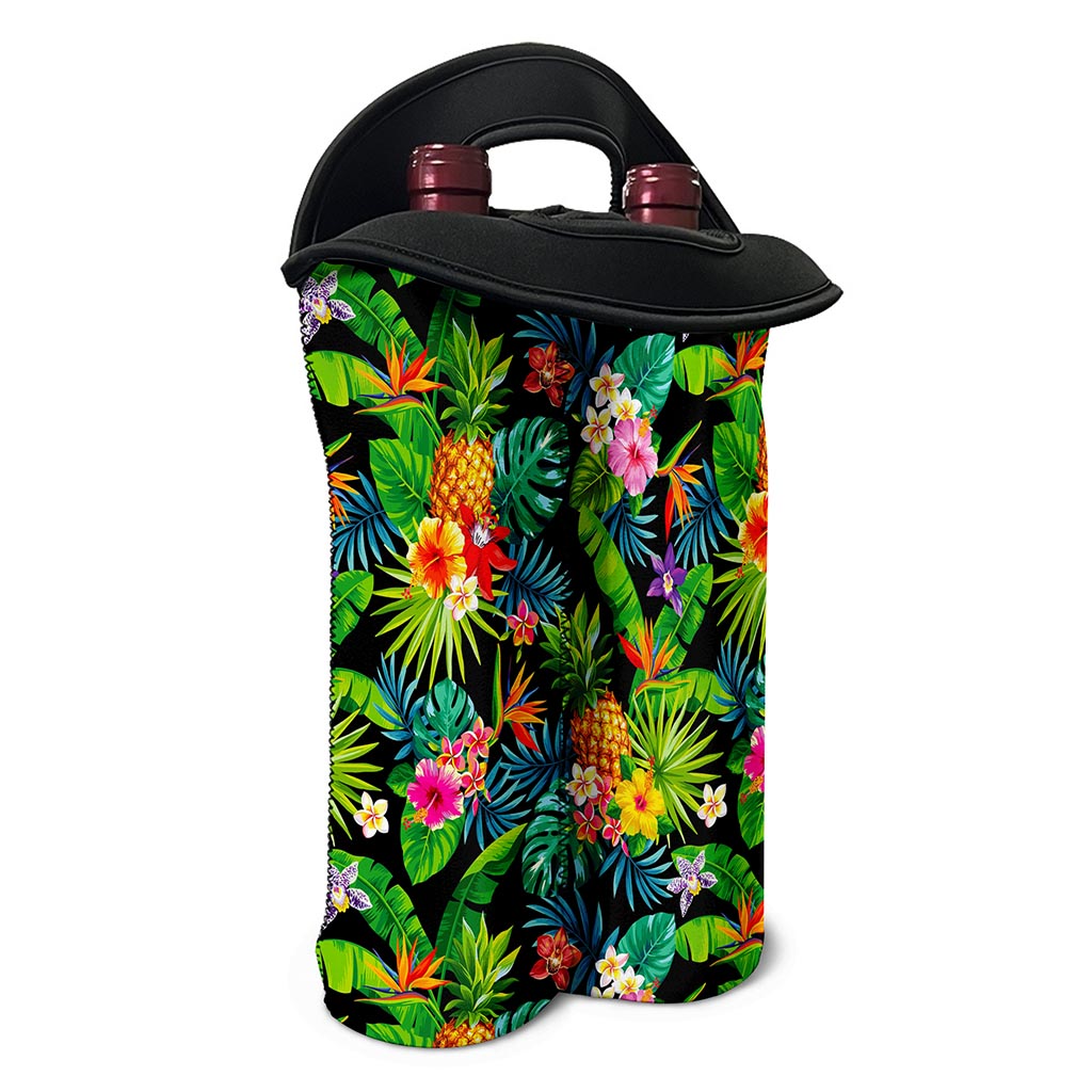 Aloha Hawaiian Tropical Pattern Print Double Neoprene Wine Tote