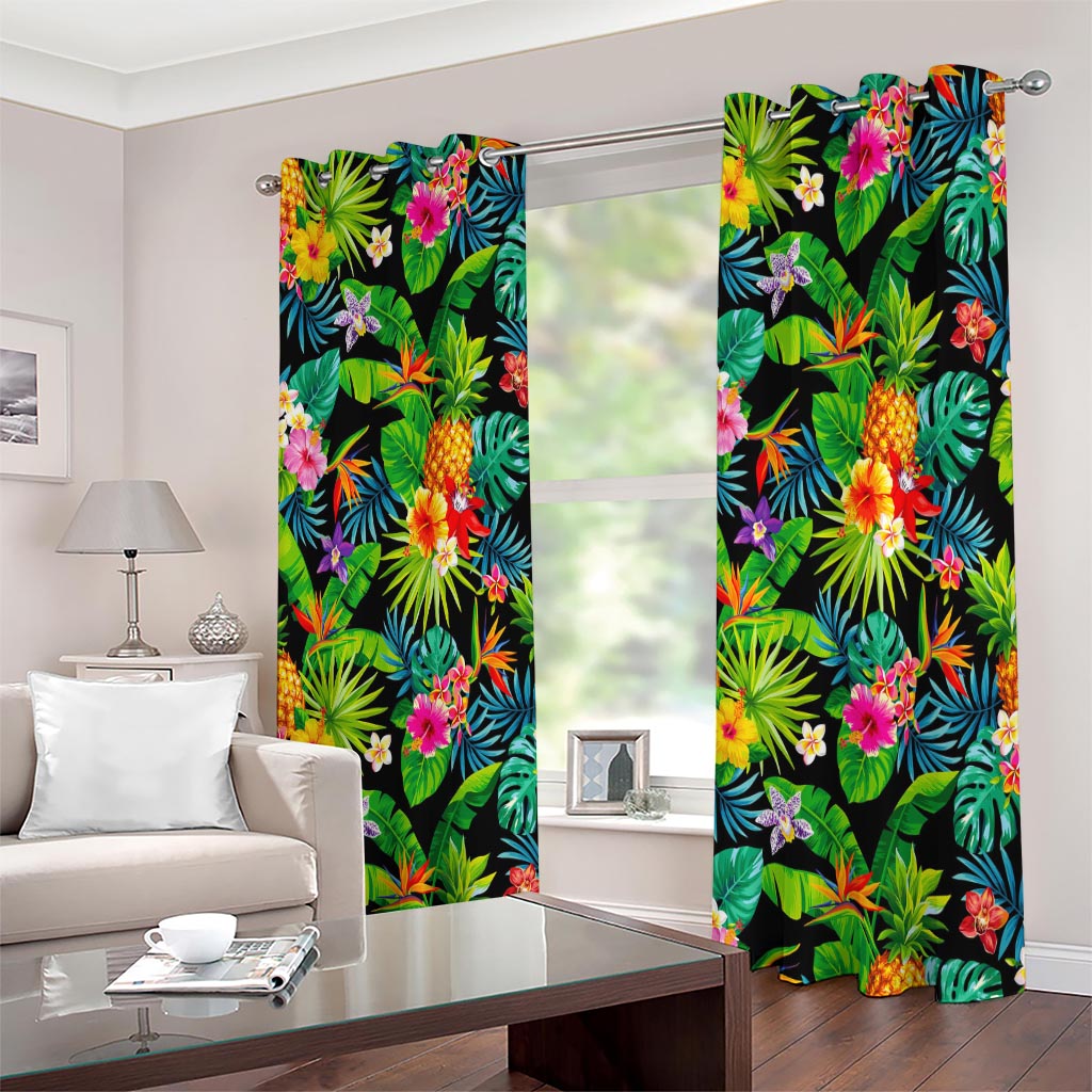 Aloha Hawaiian Tropical Pattern Print Extra Wide Grommet Curtains