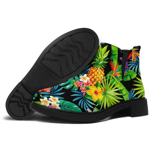 Aloha Hawaiian Tropical Pattern Print Flat Ankle Boots