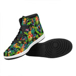 Aloha Hawaiian Tropical Pattern Print High Top Leather Sneakers