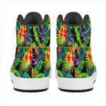 Aloha Hawaiian Tropical Pattern Print High Top Leather Sneakers