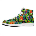 Aloha Hawaiian Tropical Pattern Print High Top Leather Sneakers