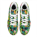 Aloha Hawaiian Tropical Pattern Print High Top Leather Sneakers