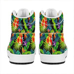 Aloha Hawaiian Tropical Pattern Print High Top Leather Sneakers