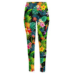 Aloha Hawaiian Tropical Pattern Print High-Waisted Pocket Leggings