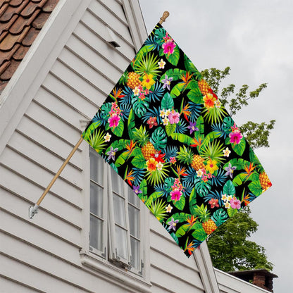 Aloha Hawaiian Tropical Pattern Print House Flag