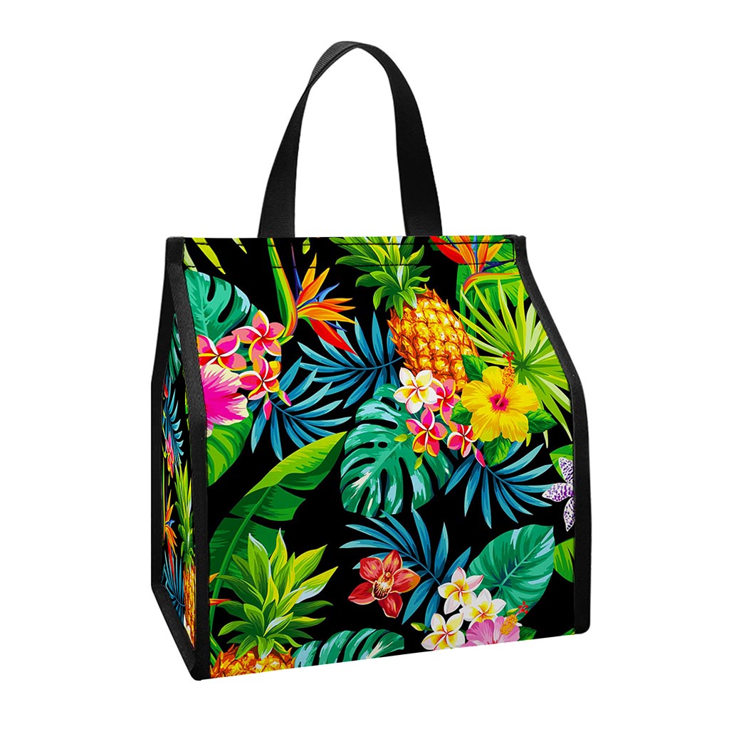 Aloha Hawaiian Tropical Pattern Print Insulated Lunch Tote