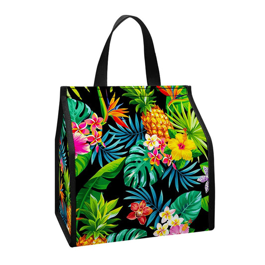 Aloha Hawaiian Tropical Pattern Print Insulated Lunch Tote