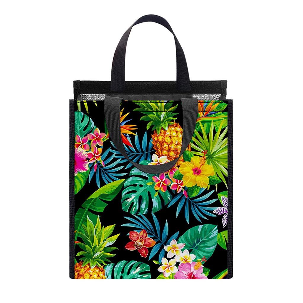 Aloha Hawaiian Tropical Pattern Print Insulated Lunch Tote