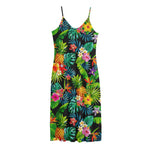 Aloha Hawaiian Tropical Pattern Print Jersey Midi Cami Dress