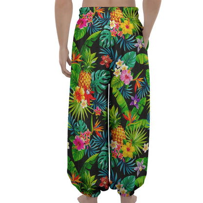 Aloha Hawaiian Tropical Pattern Print Lantern Pants