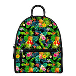 Aloha Hawaiian Tropical Pattern Print Leather Backpack